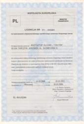Licencja na wykonywanie międzynarodowego zarobkowego przewozu drogowego rzeczy