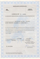 Licencja na wykonywanie midzynarodowego zarobkowego przewozu drogowego rzeczy